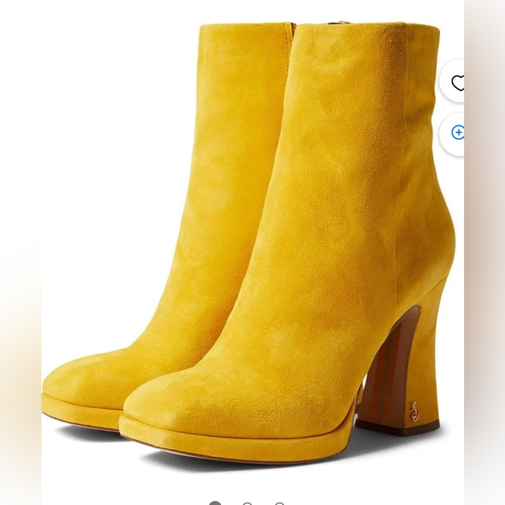 Sam Edelman Jaye Yellow Suede Boots Size 6.5 NEW